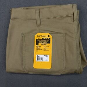 Carhartt Rugged Flex Professional Womens 16 Canvas Work Pant Khaki Loose Fit New